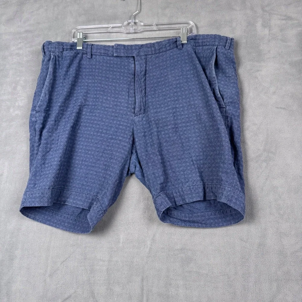 Polo Ralph Lauren Blue Diamond Print Straight Fit Cotton Shorts Mens 42